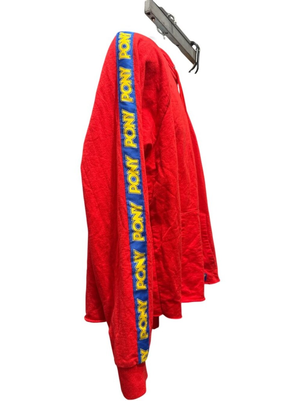 Forever 21 Plus 2X Red Hoodie Pony Tape Sleeve Raw Hem Streetwear Oversized Look - Picture 5 of 12